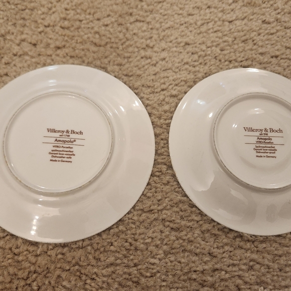Villeroy Boch AMAPOLA Set Of 2 Tea Plates Floral Porcelain Germany - Picture 2 of 2
